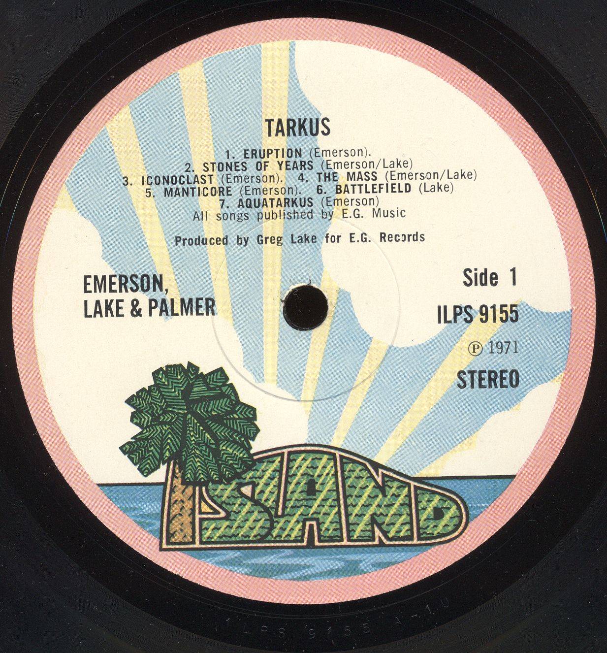 Emerson, Lake and Palmer Tarkus [lp label a uk]